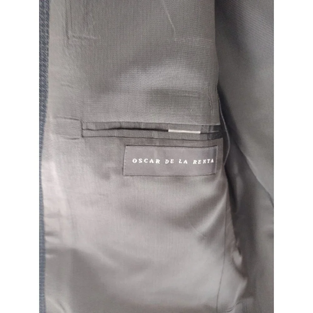 Vintage Oscar De La Renta 100% Wool Sport Suit Jacket Men's Size 42 R Gray‎